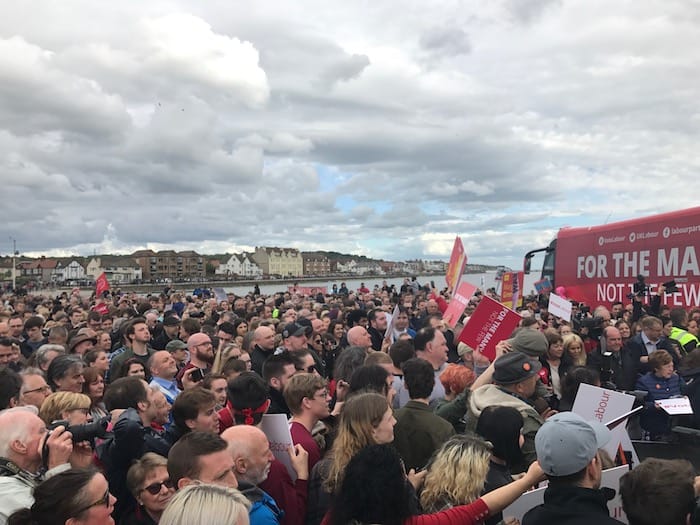 The crowd at Jeremy Corbyn rally