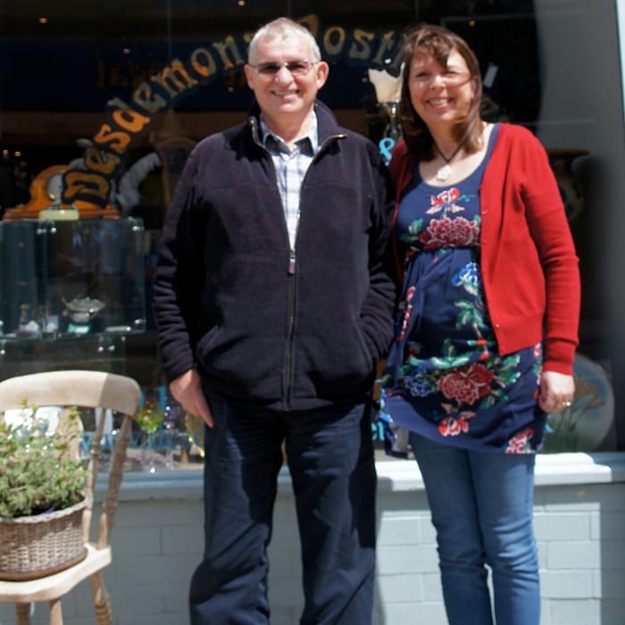 The owner of the shop, Pat Gray and her husband, Bob Gray