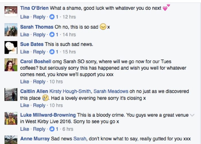 Customers express their shock at closure 