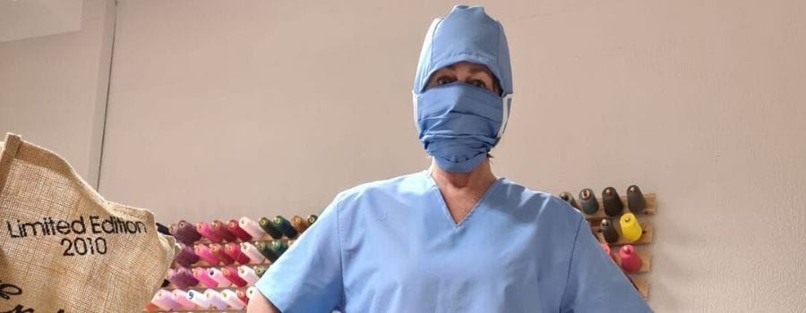 Local volunteers sew hundreds of scrubs for the NHS