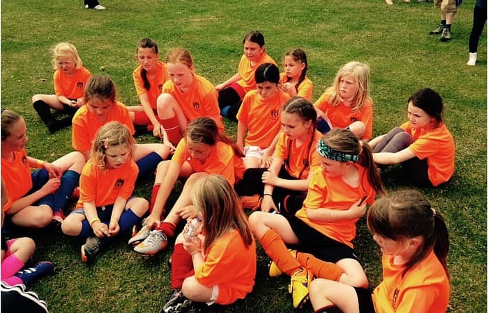 West Kirby WASPS girls taking a breather
