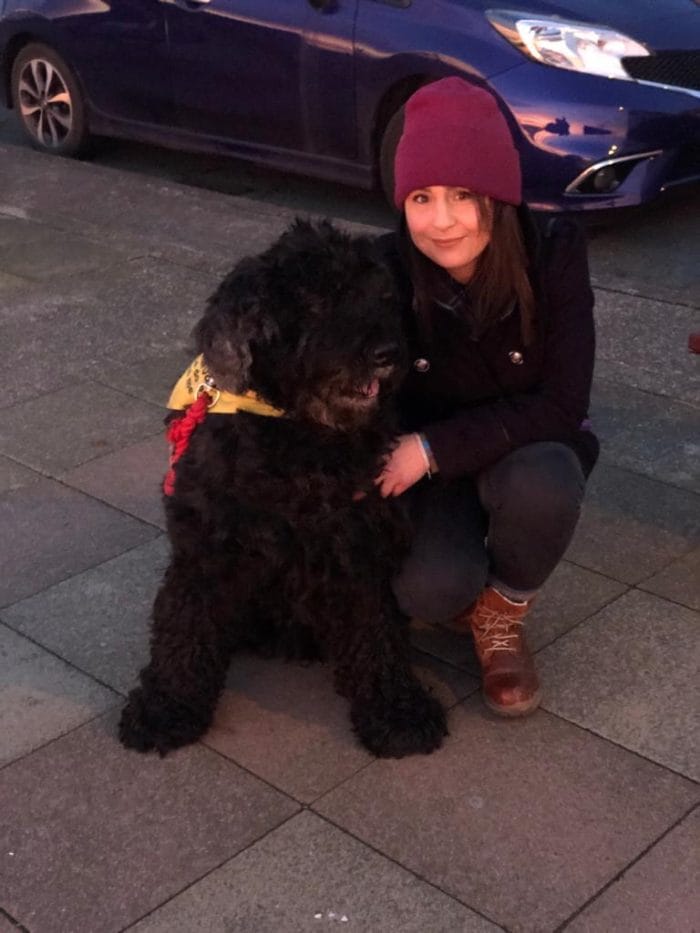 Jay Young with one of her canine clients