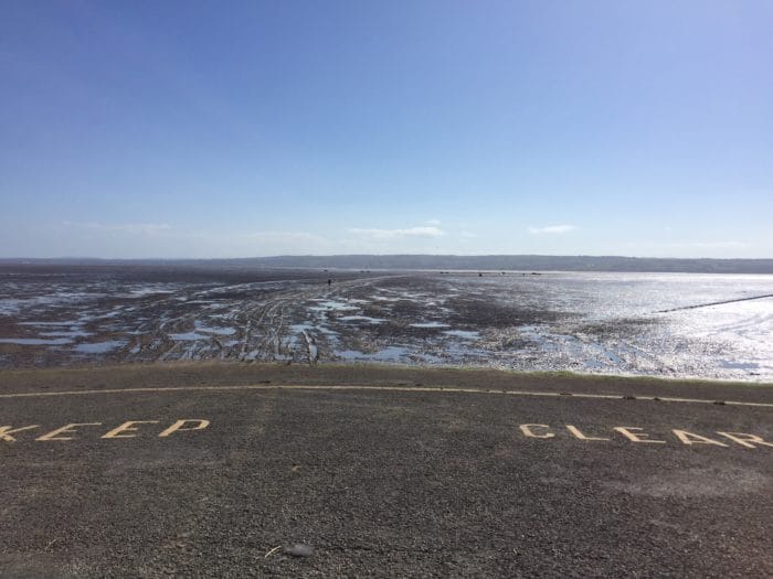 Helicopters searched the estuary