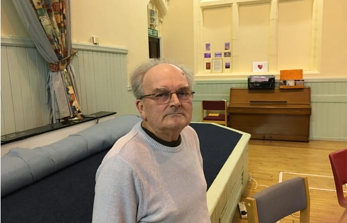 Critic: John Hutchinson before chairing last night's protest meeting