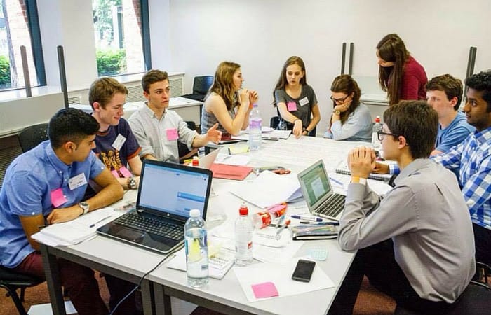 Lucy in committee meeting during UK national EYP session