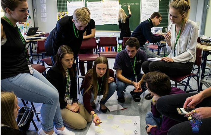 Lucy (right), at an EYP committee meeting in Estonia