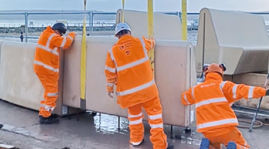 Flood wall update: seating installation begins and additional car parking from  Monday