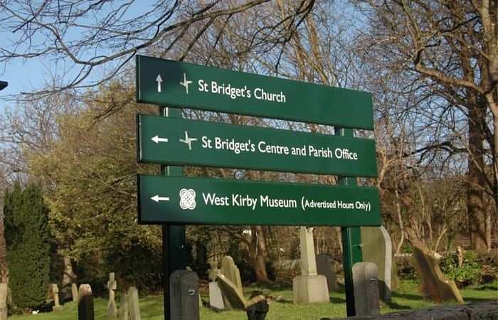 Tucked away: signs for West Kirby Museum