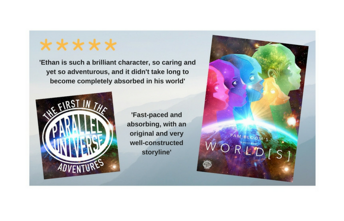 Promotional materials for the first novel in Pam's science fiction trilogy