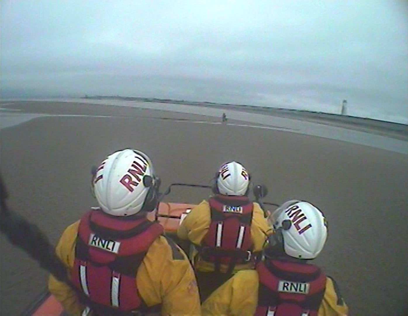 Two dog walkers rescued from Wirral beach by Hoylake RNLI hovercraft
