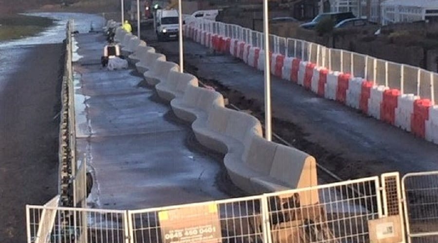 Wavy wall installation under way