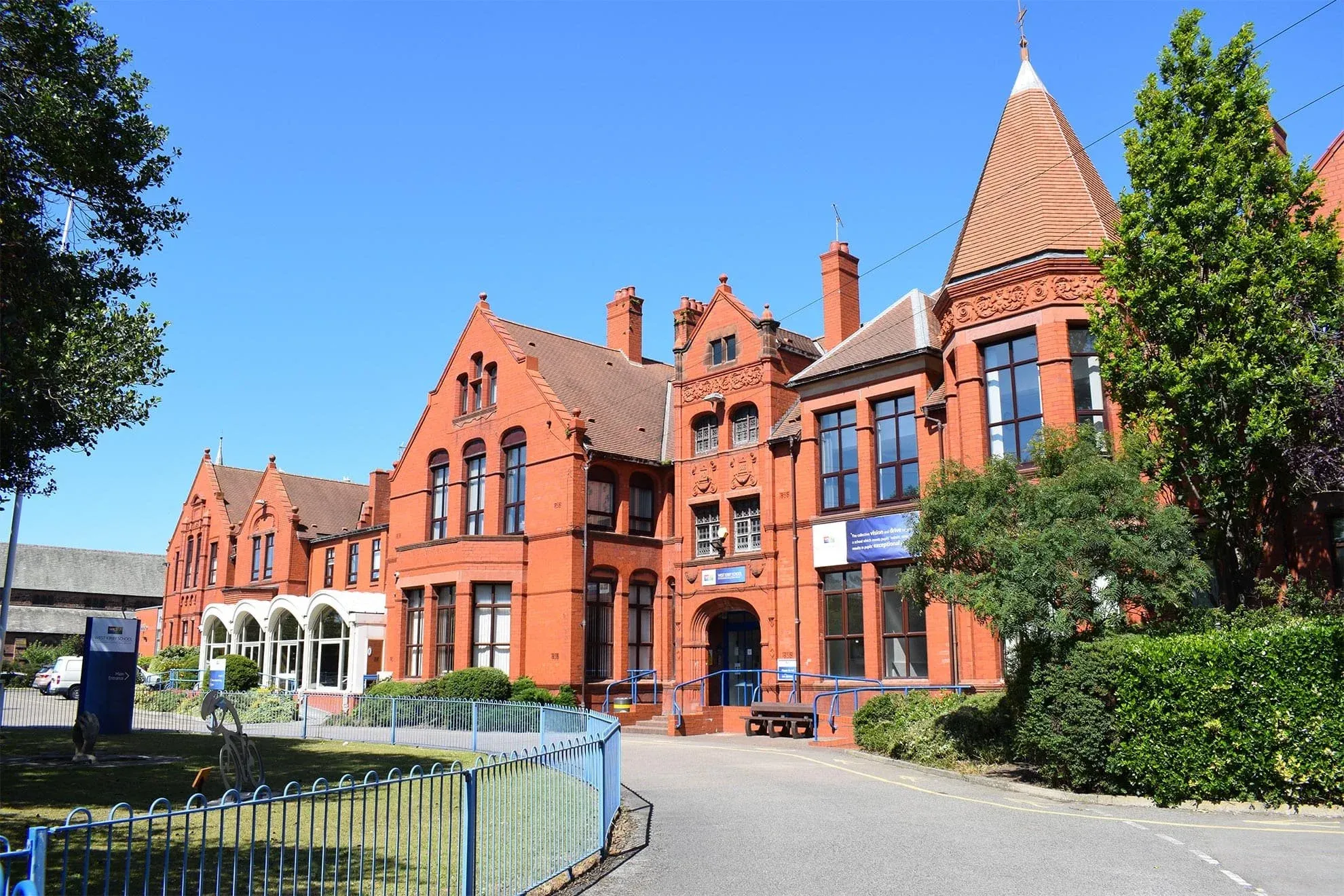 West Kirby Grammar School outside building. 
