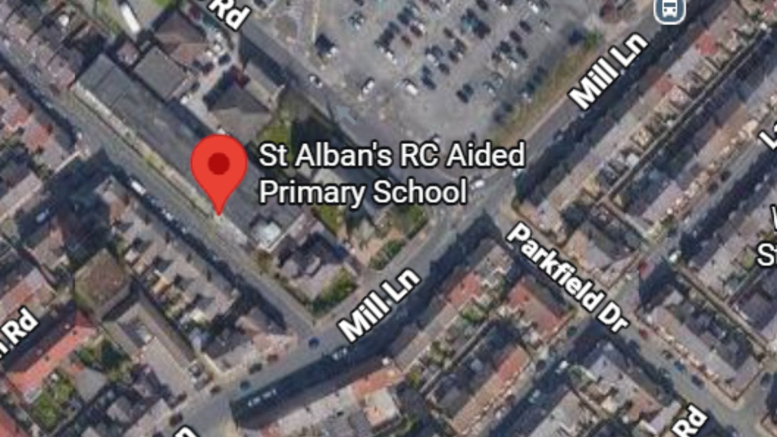 Map of where St Alban's Primary School, Wirral, is.