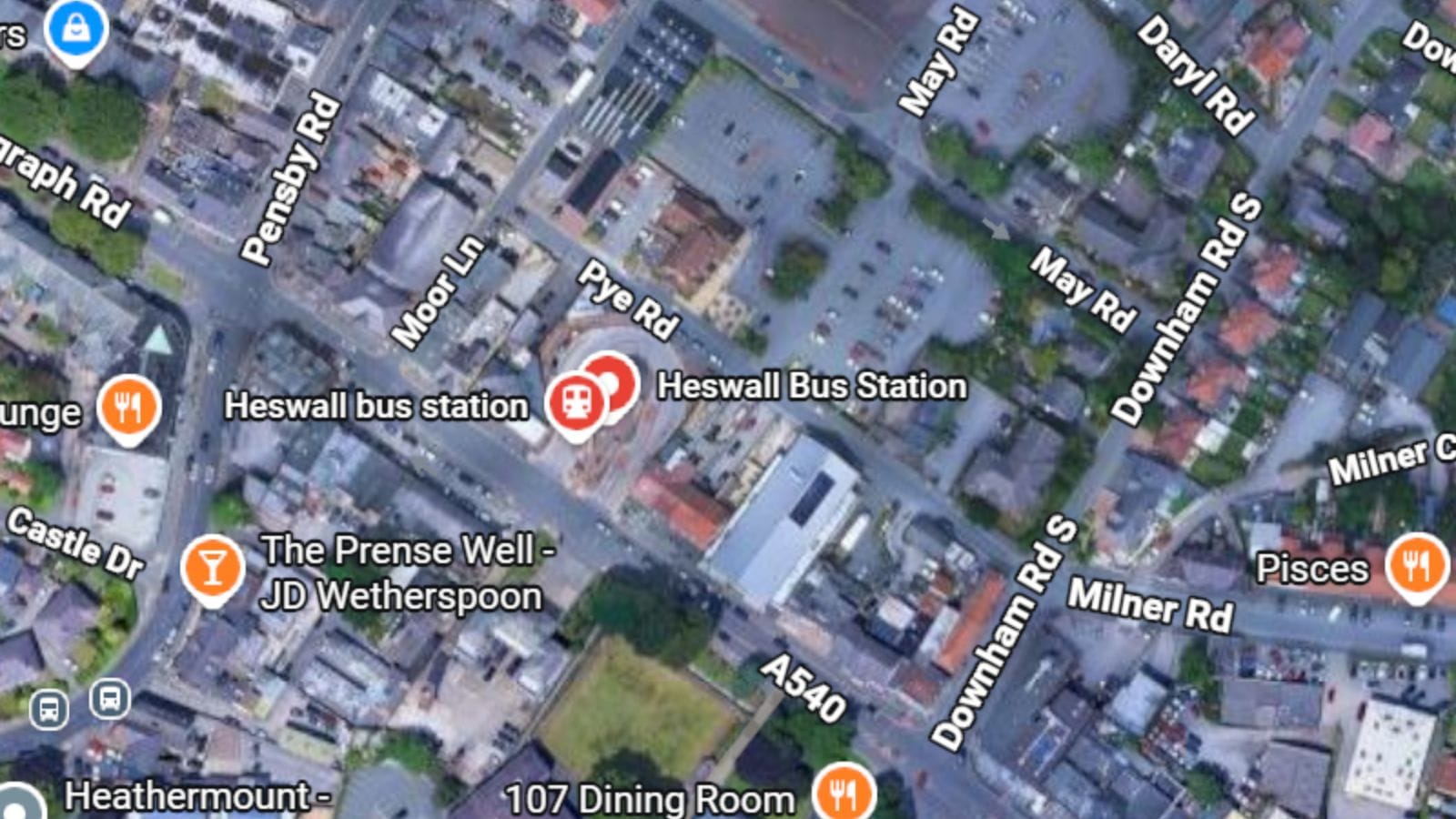 Heswall Bus Station map location.