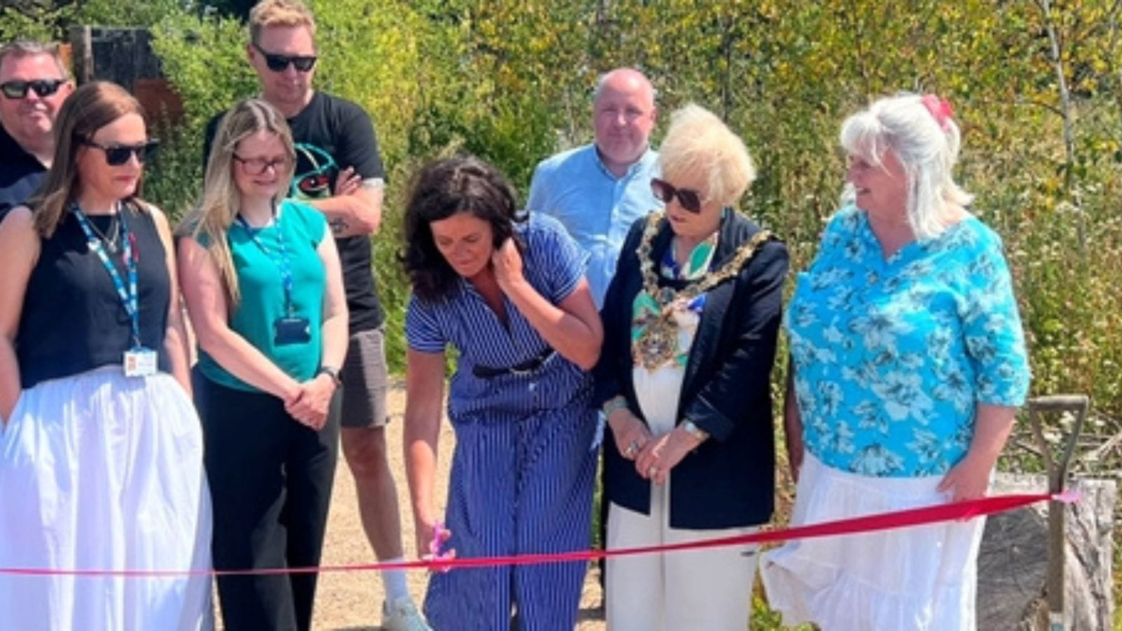 The reveal of the new garden at Clatterbridge Hospital.