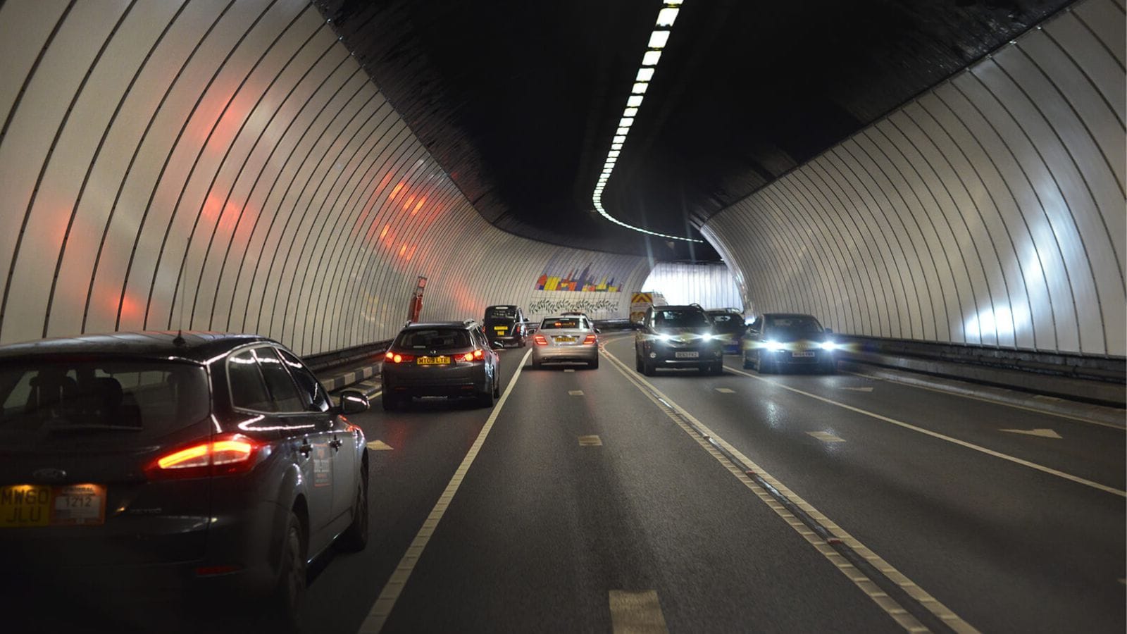 The Queensway Tunnel photo inside, leading to Liverpool and back to Birkenhead.