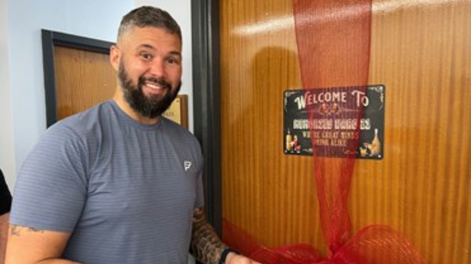 Tony opening the pub.