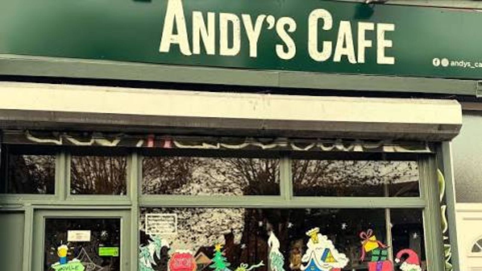 Andy's Café store front in Wallasey, Wirral