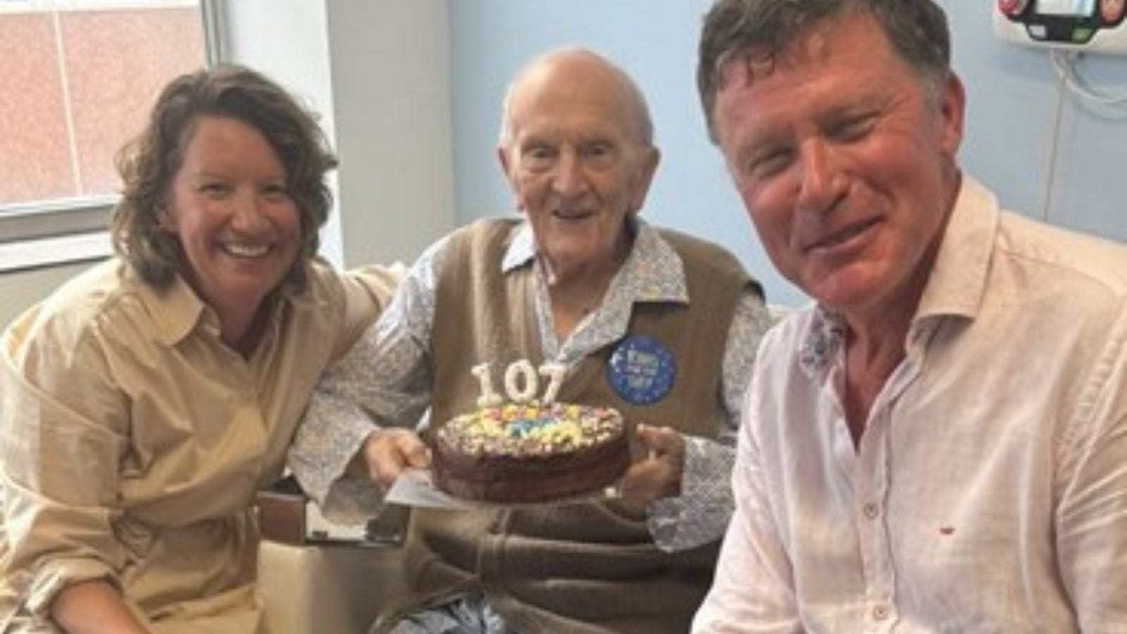Charles celebrating his 107th birthday