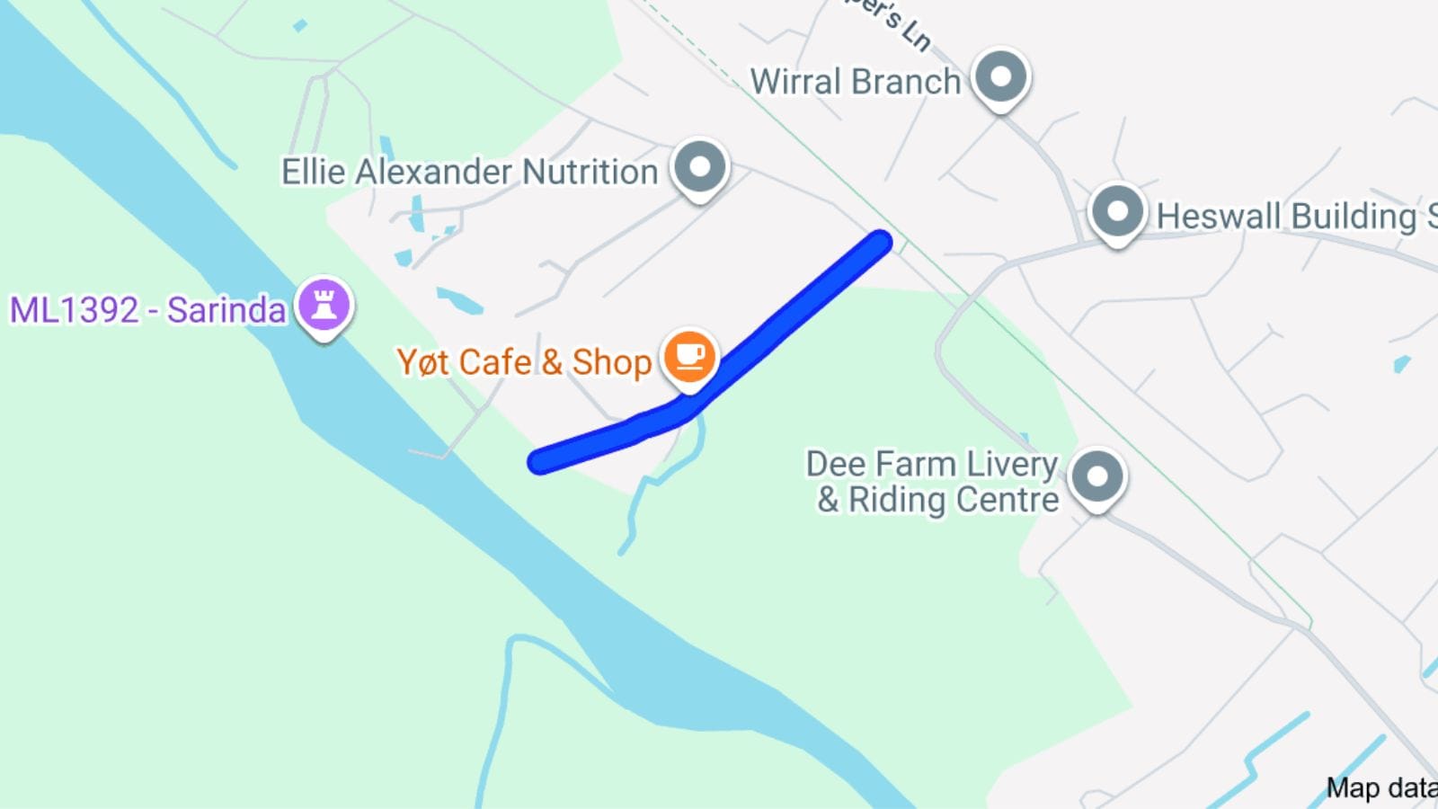 Banks Road, where the locked gate is on the map.