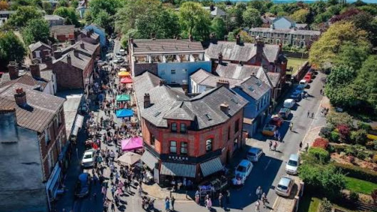An aerial shot of Oxton Village, Wirral.