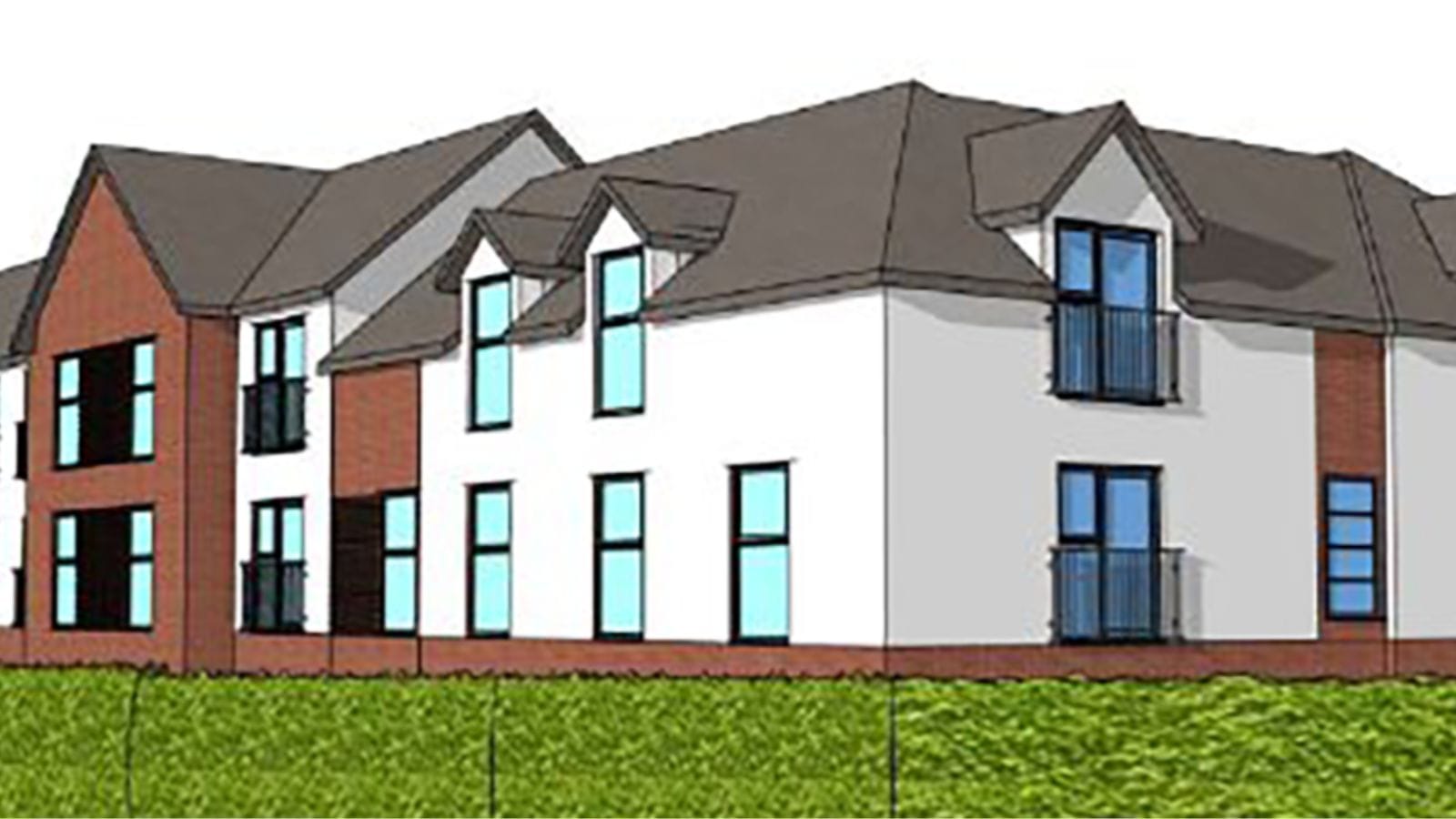 Mock up of homes on Bromborough Civic Centre.