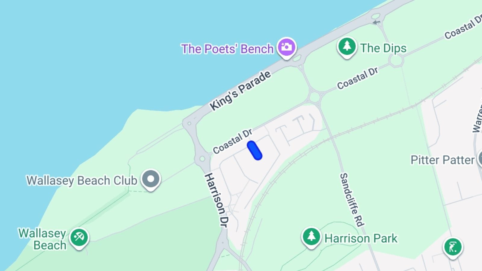 Google Maps view of The Creek, Wallasey.
