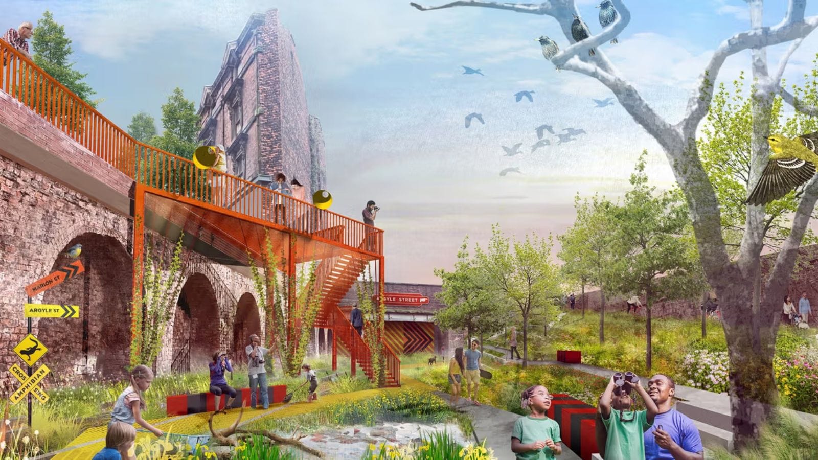 Imagination of Birkenhead's Dock Branch Park.