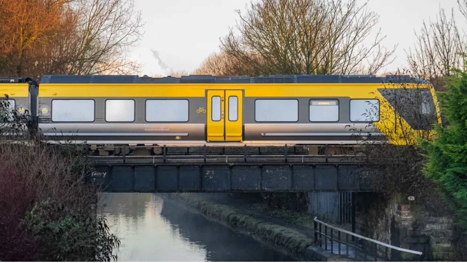 Merseyrail newer train on the track.