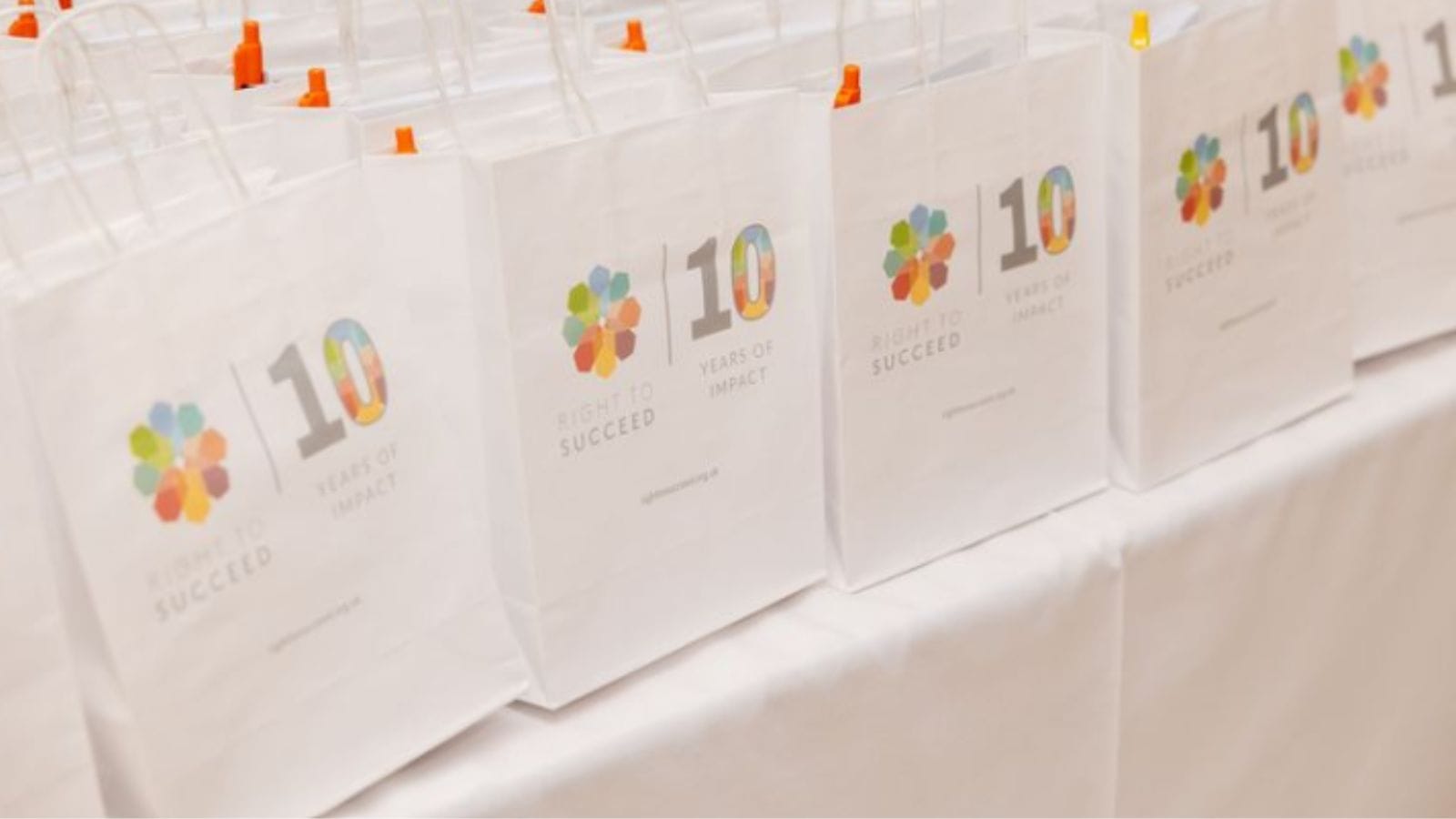Right to Succeed charity goody bags.