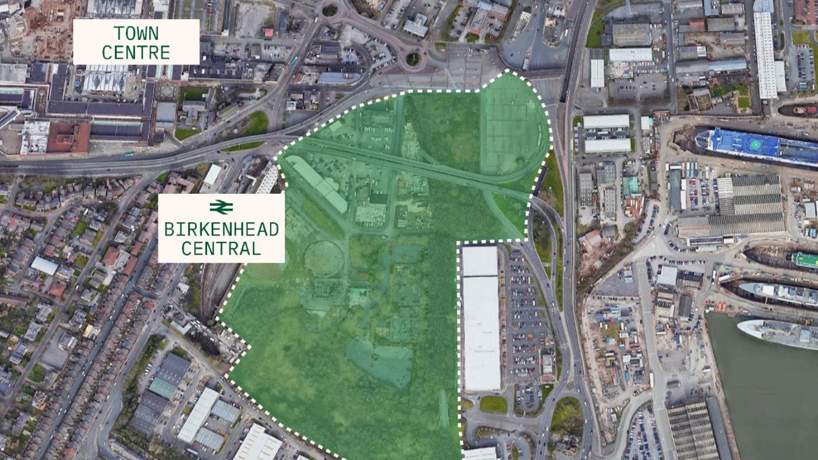 Master plan aeiral map of The Borough Yard housing development.