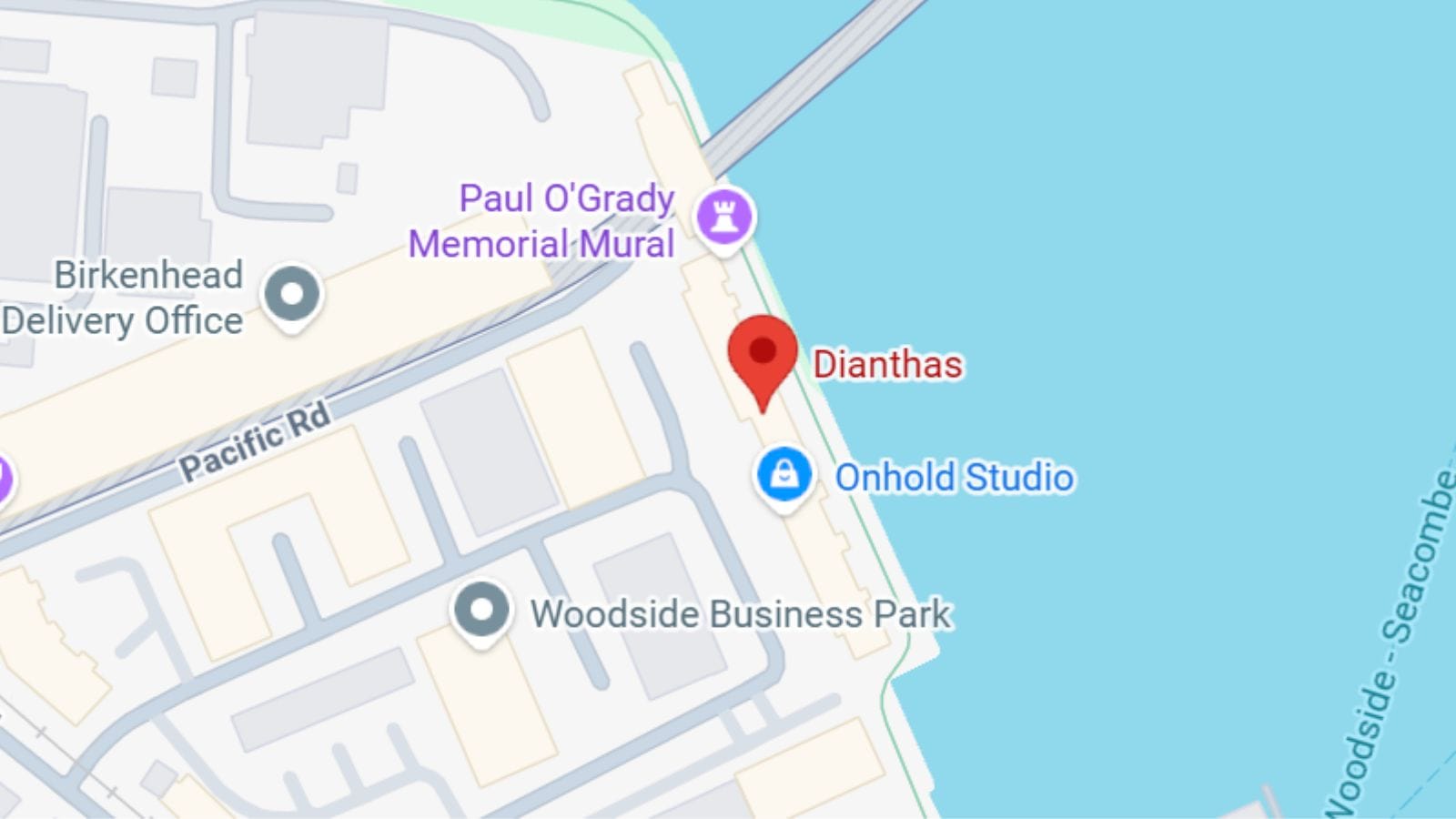 Google Maps view of Woodside Business Park, where Dianthas LTD is based.