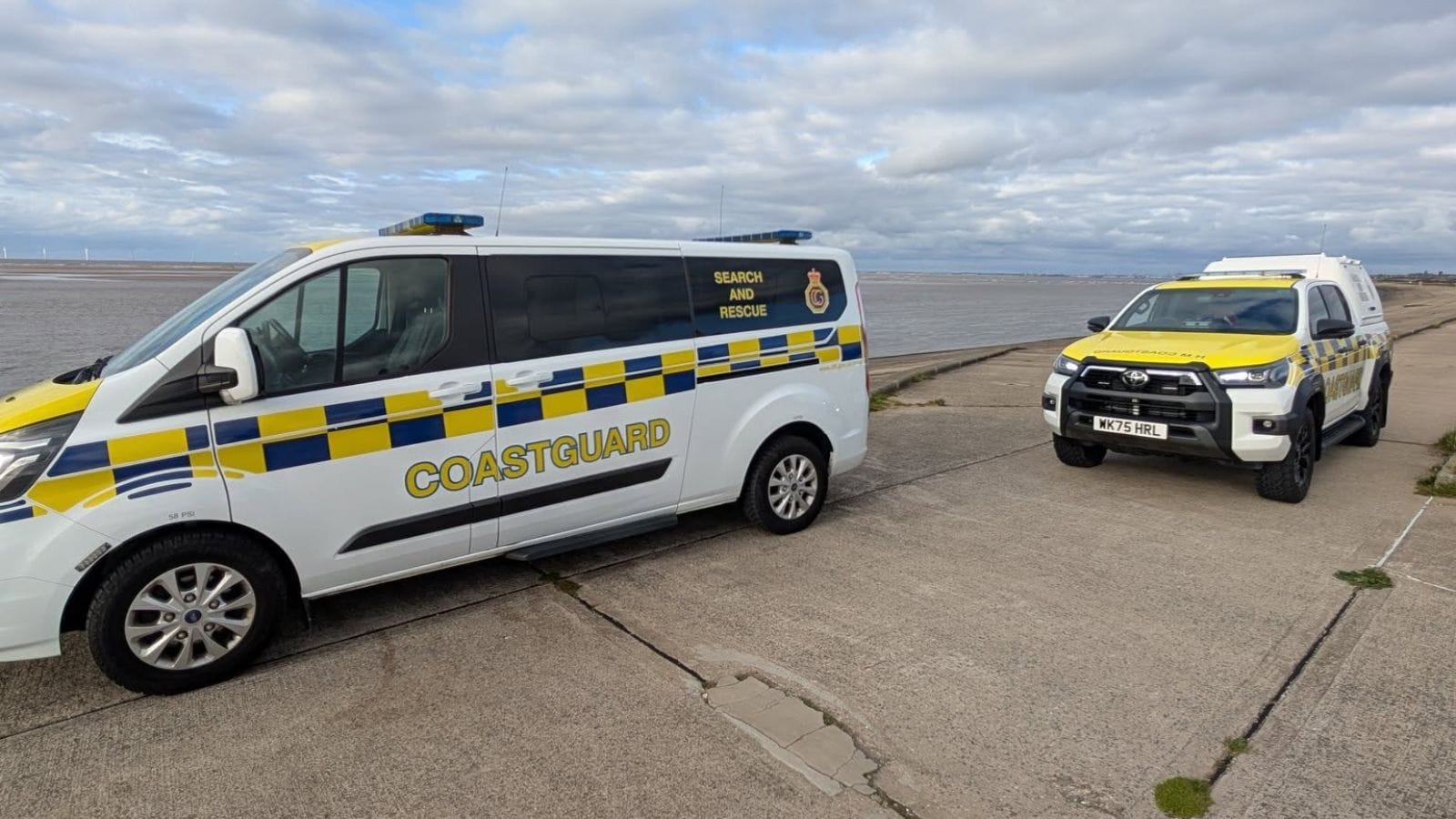 The Coastguard team at Leasowe Lighthouse during a rescue.