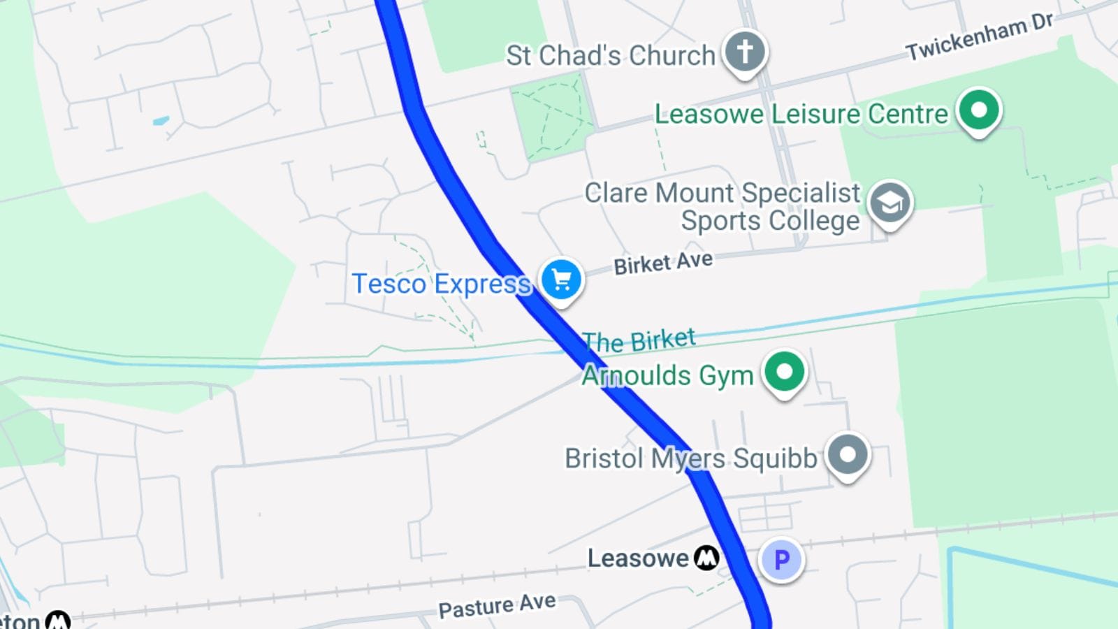 Google Maps view of Reeds Lane in Moreton.