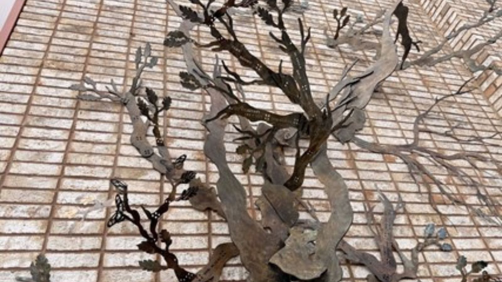 The oak tree memorial by Emma Morgan at Arrowe Park Hospital.