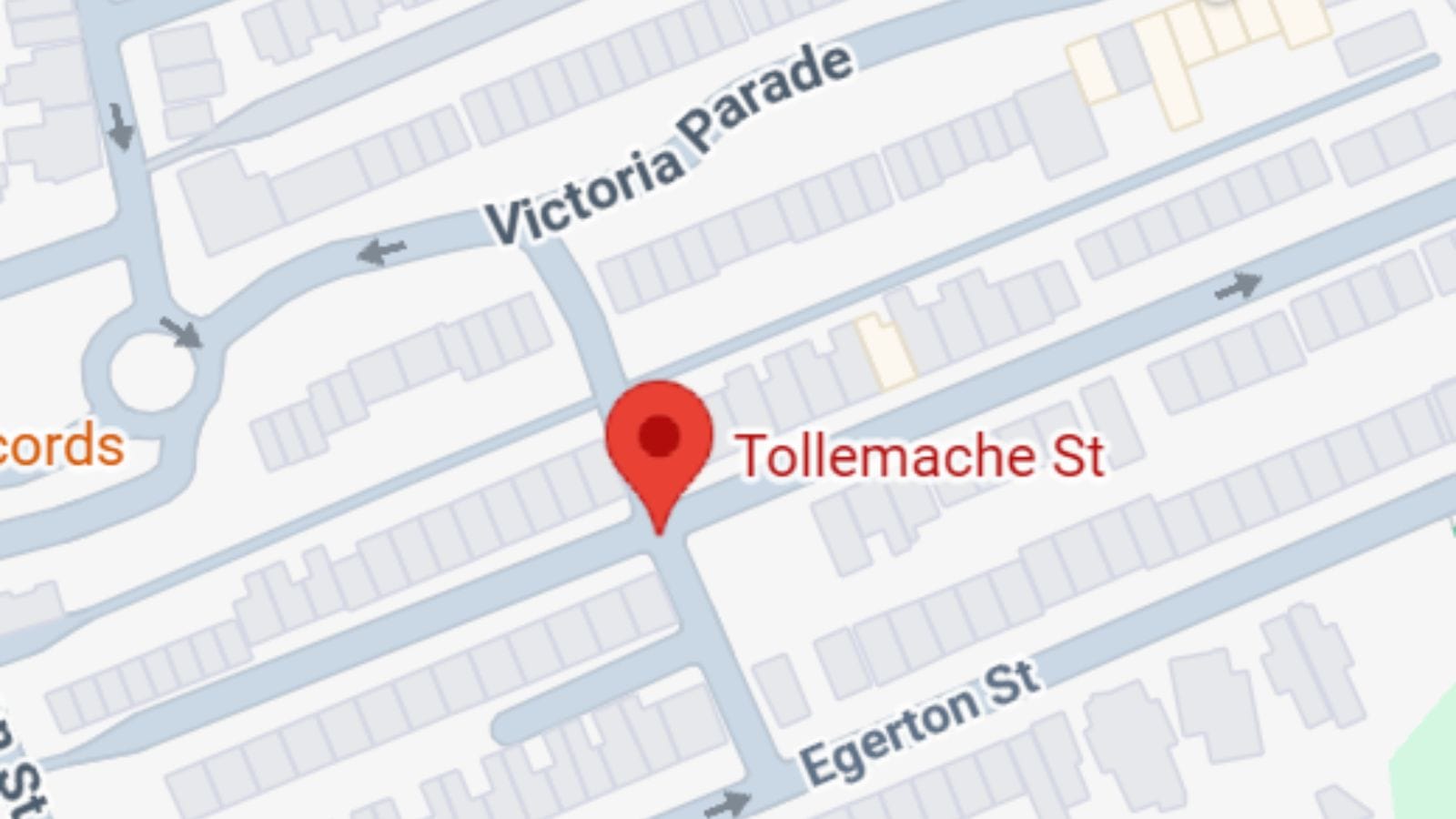 Google Maps view of Tollemache Street, where the flat is.