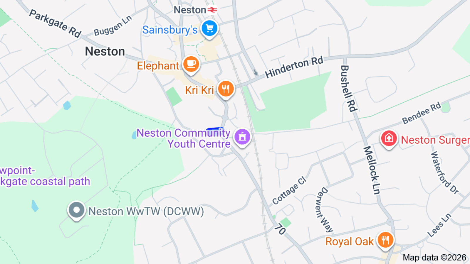 Google Maps view of Steeple Court in Neston, where the drugs were found.