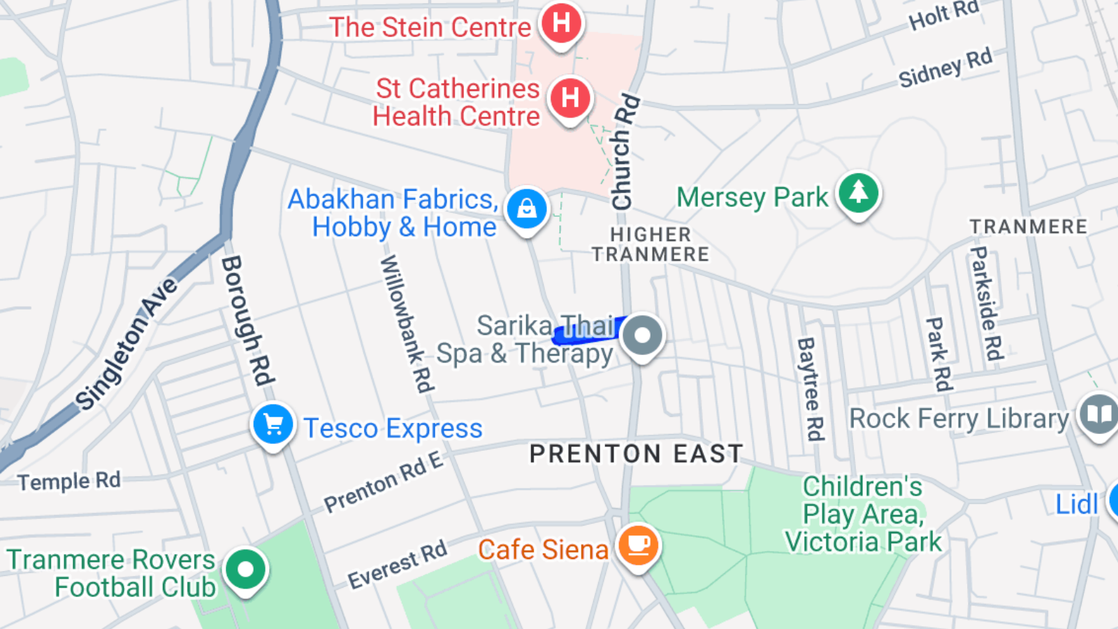 Map of Dial Road from Google.