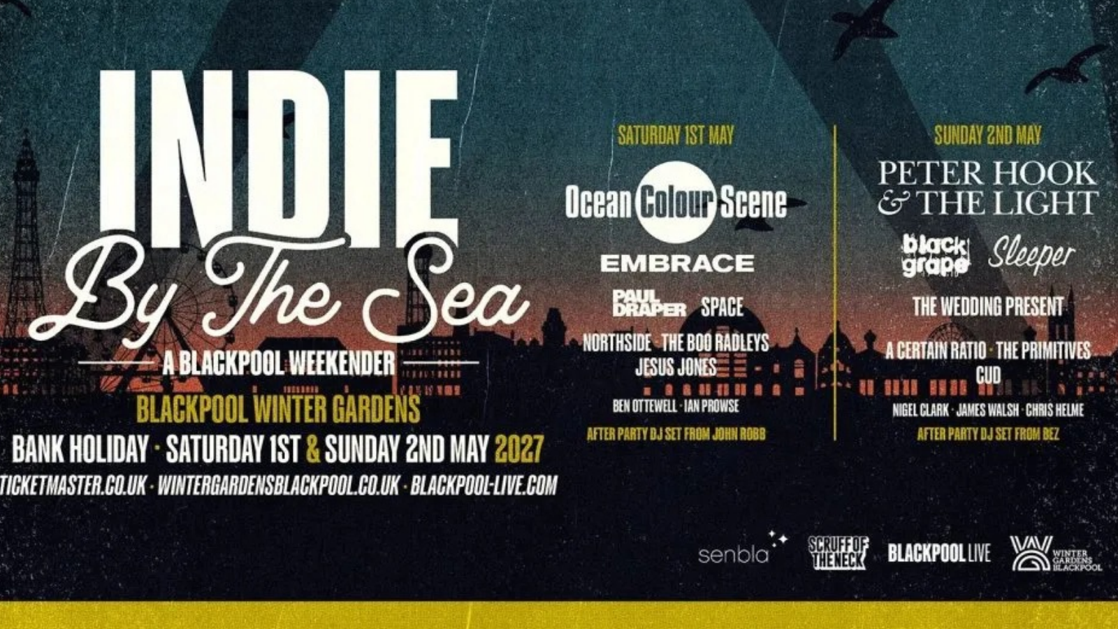 Poster for Indie By The Sea at Blackpool Winter Gardens.