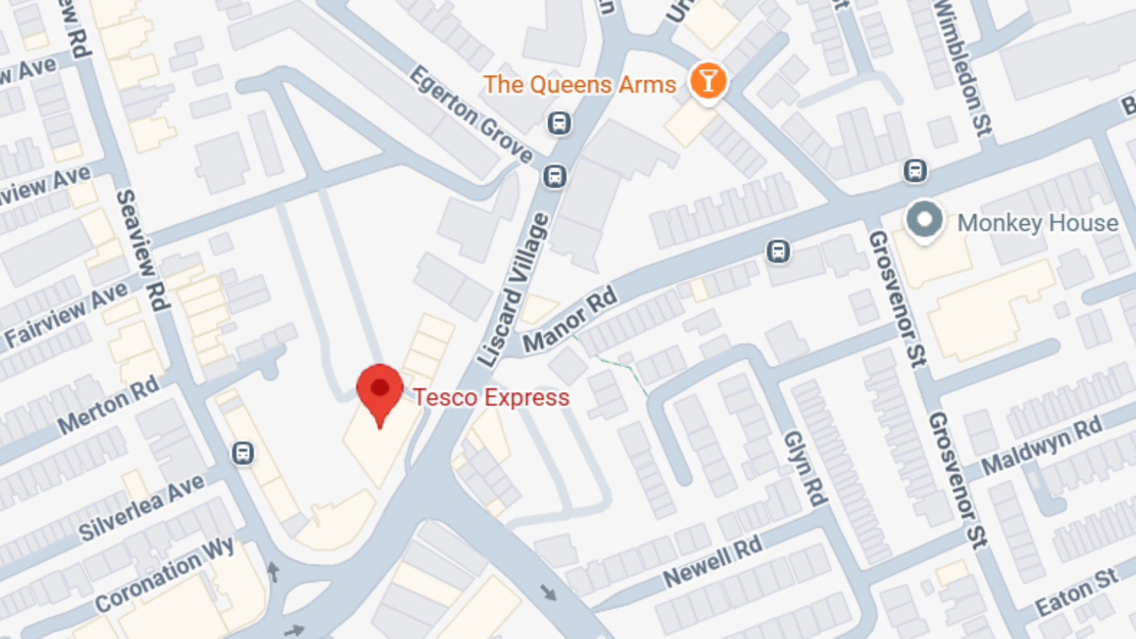 Google Maps view of Liscard Village Tesco location.