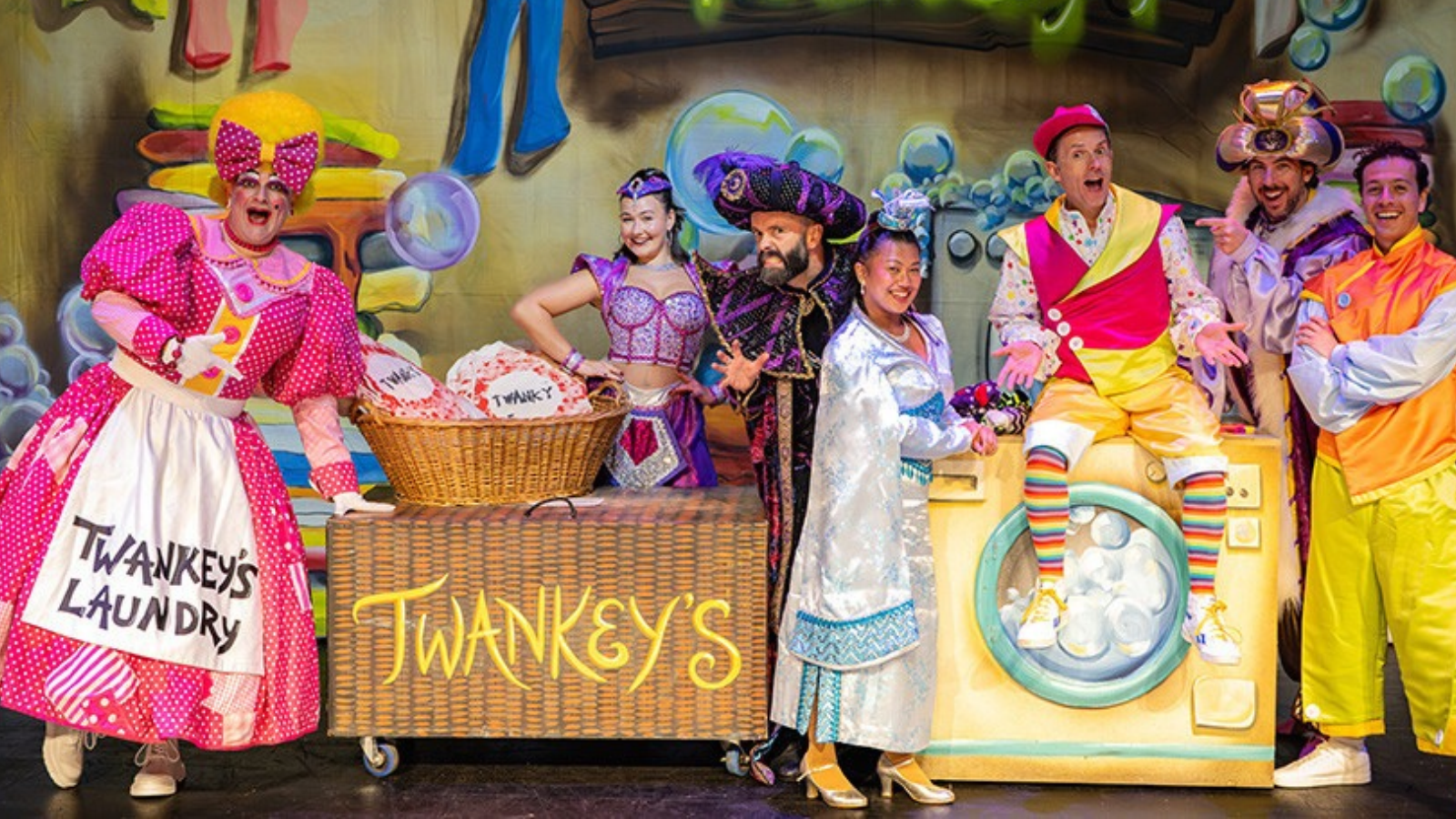 Aladdin characters for Floral Pavilion's panto. 