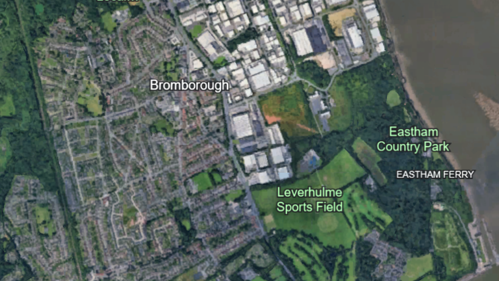 Google Earth photo of Bromborough. 