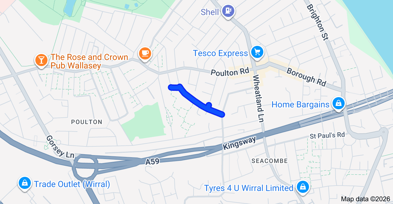 Map of Ashville Road by Google Maps.