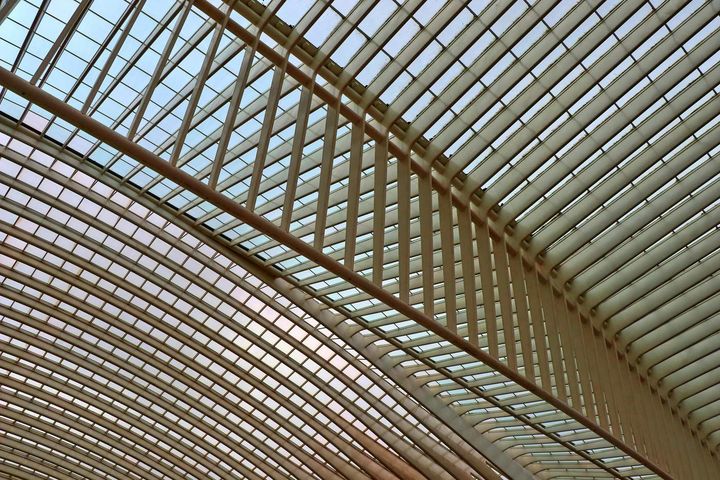 Architectural grid structure representing the operational framework and cost structure required for enterprise AI governance.