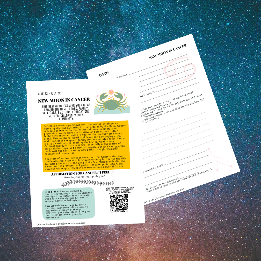 New moon in Cancer guide sheet