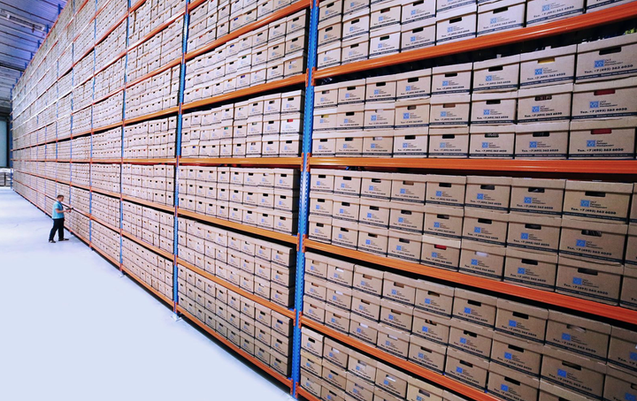 Productos organizados en filas sobre los estantes