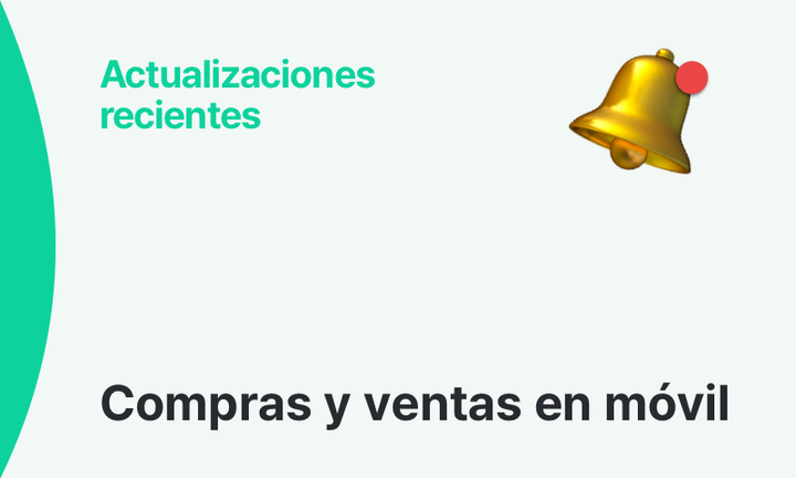 Actualización: función de compras y ventas en la app móvil.