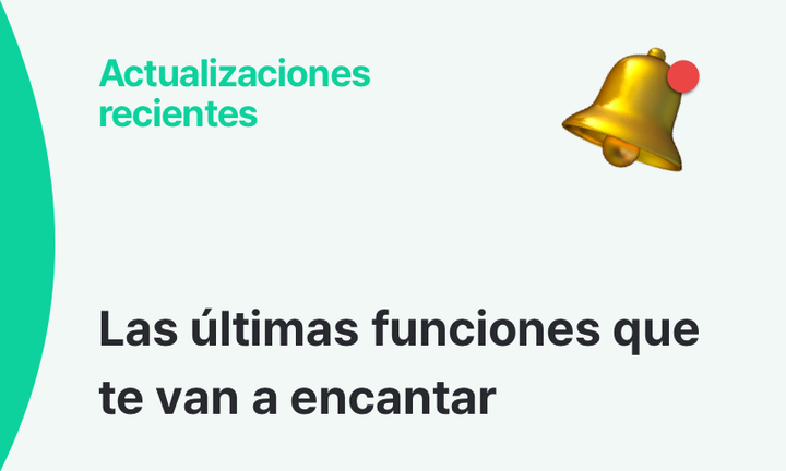 Banner de actualización con el mensaje “Las últimas funciones que te van a encantar