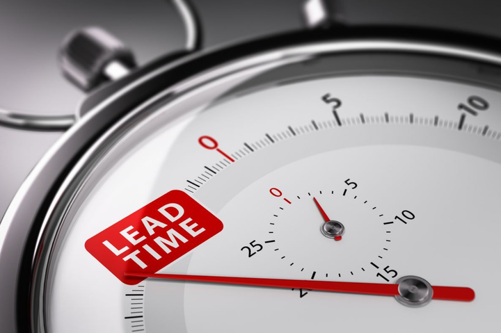 Un reloj circular que representa el lead time.