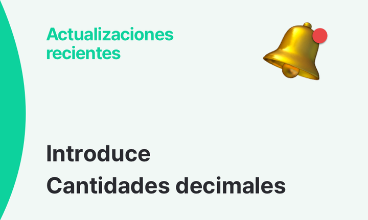 Rastrea el inventario en unidades parciales con decimales